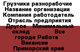 Грузчики-разнорабочие › Название организации ­ Компания-работодатель › Отрасль предприятия ­ Другое › Минимальный оклад ­ 15 000 - Все города Работа » Вакансии   . Приморский край,Спасск-Дальний г.